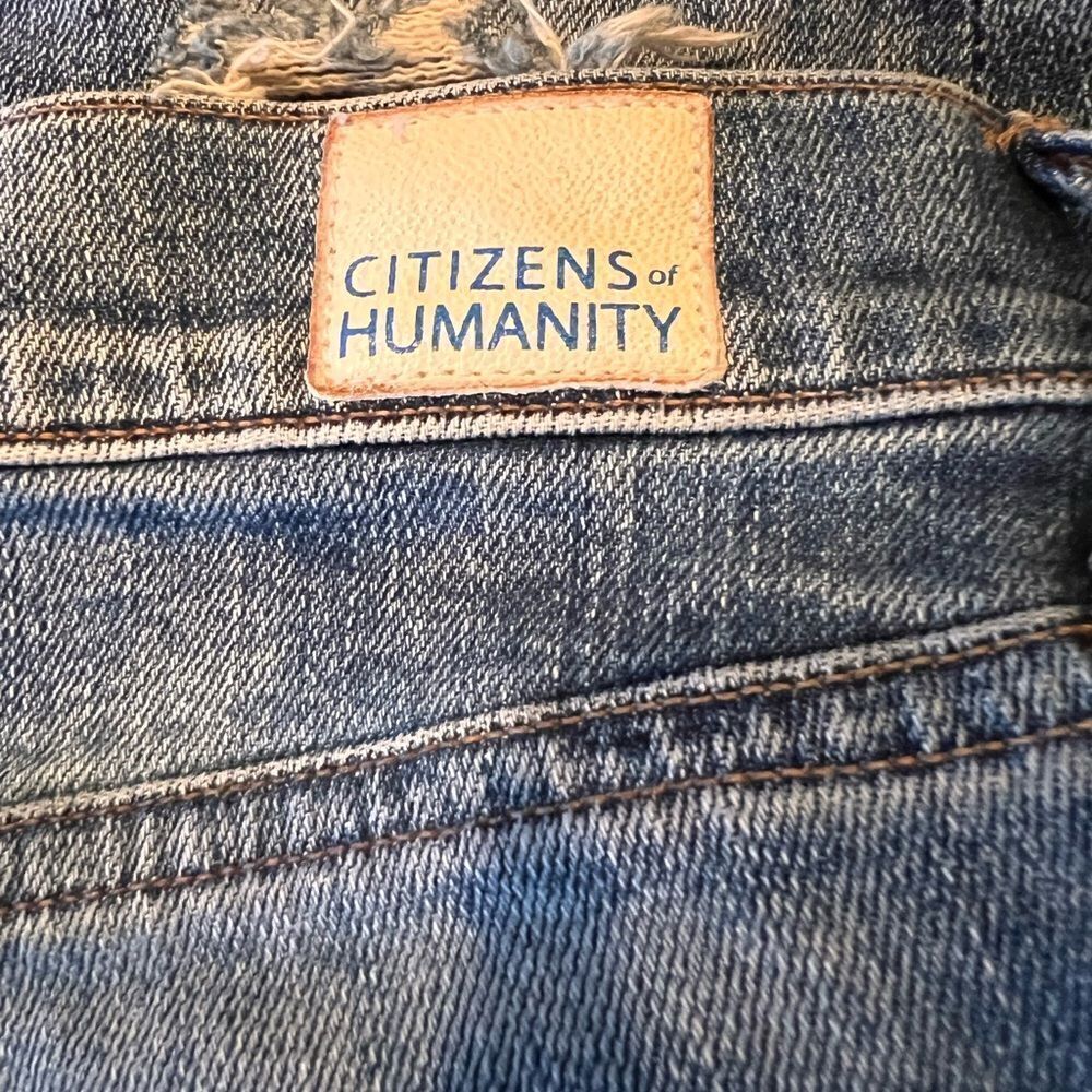 Citizens Of Humanity Distressed Wide-Leg Jeans size 27 - Picture 5 of 11